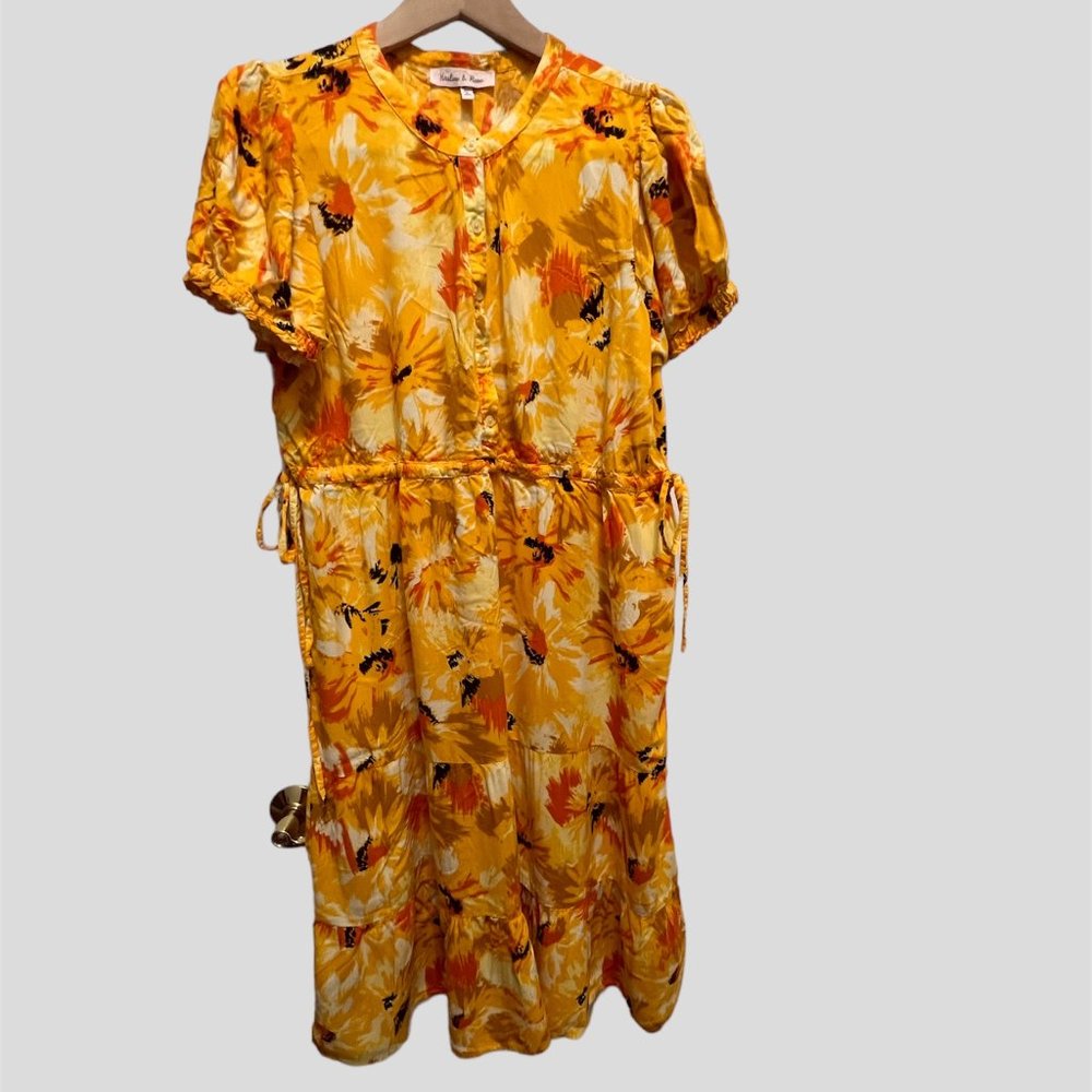 Harlow & Rose size XL floral short sleeve maxi dress